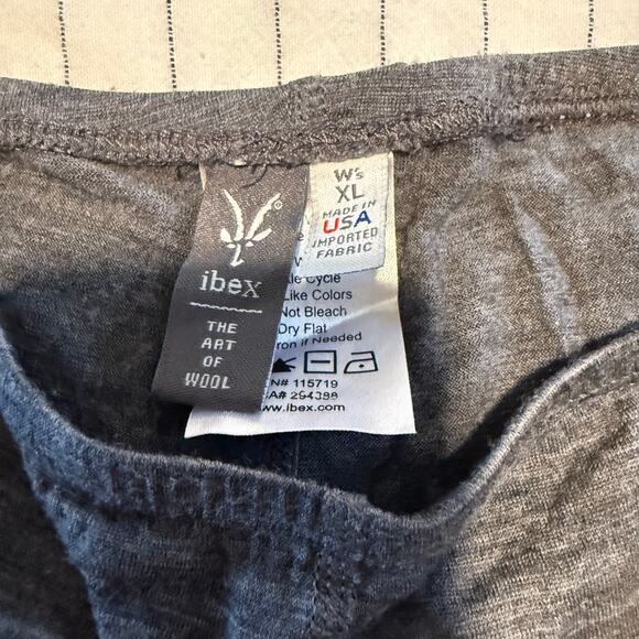 Ibex wide leg cropped capri pajamas gray wool lounge pants made in USA size XL - Picture 4 of 7